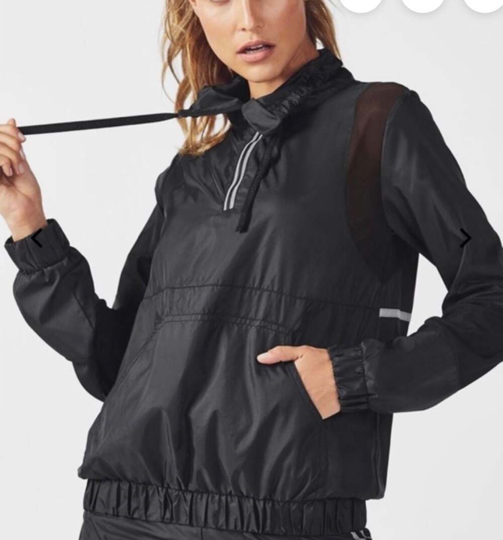 Fabletics Ziva Half-Zip Lightweight Mesh Panel Windbreaker Jacket